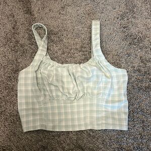 Light green and white plaid tank top from Hollister